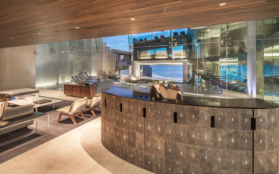 Bespoke residential bar commission by Silverlining for a luxury private home, designed by Wallace Cunningham