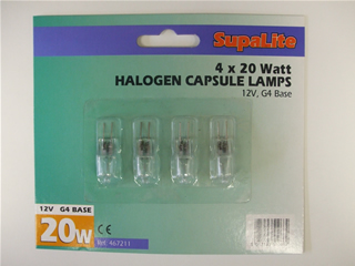 Lamps | GY6.35 base 12V 20w halogen capsule bulb | Part No:467211
