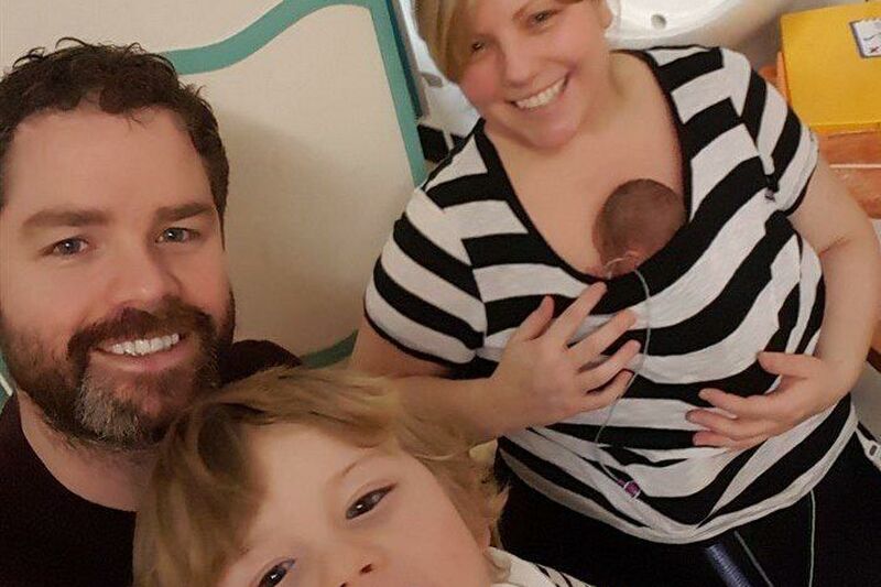 Family photo in the neonatal unit