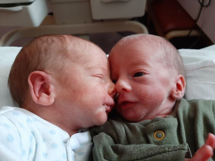 Elijah and Miles cuddle homw