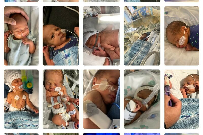 A collage of images of Elleasha's baby