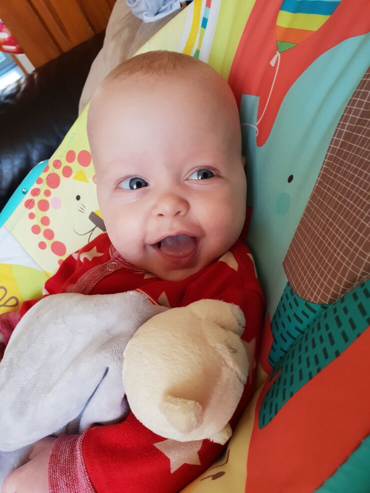 Kane at home and smiling