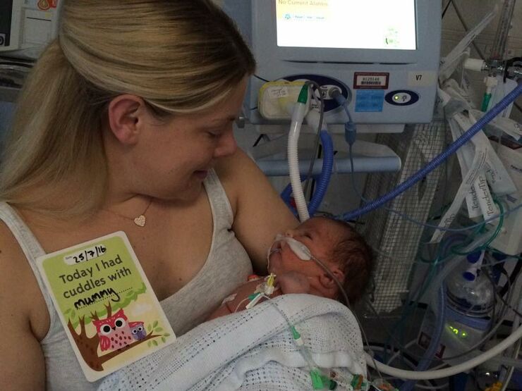 Laura B First Cuddle Age 9 Days