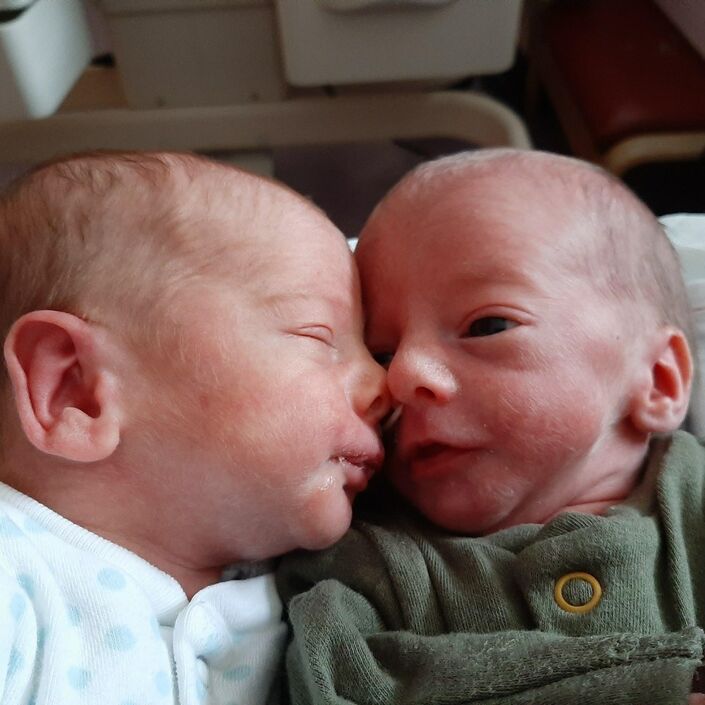 Elijah and Miles cuddle homw