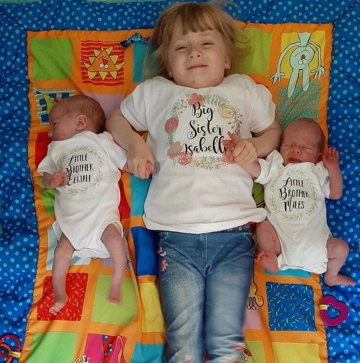 Izzy Elijah Miles personalised babygrows