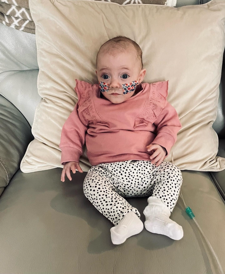 Leaine's baby Zara Grace, at home and sitting up
