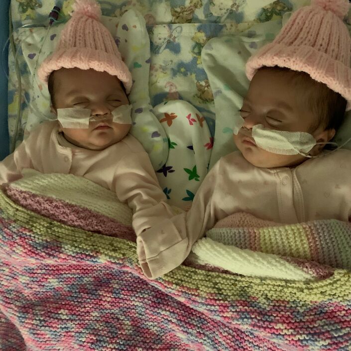 Feroza's twins on the unit