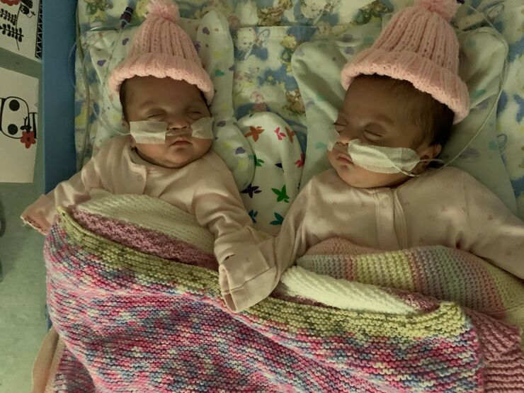 Feroza's twins on the unit