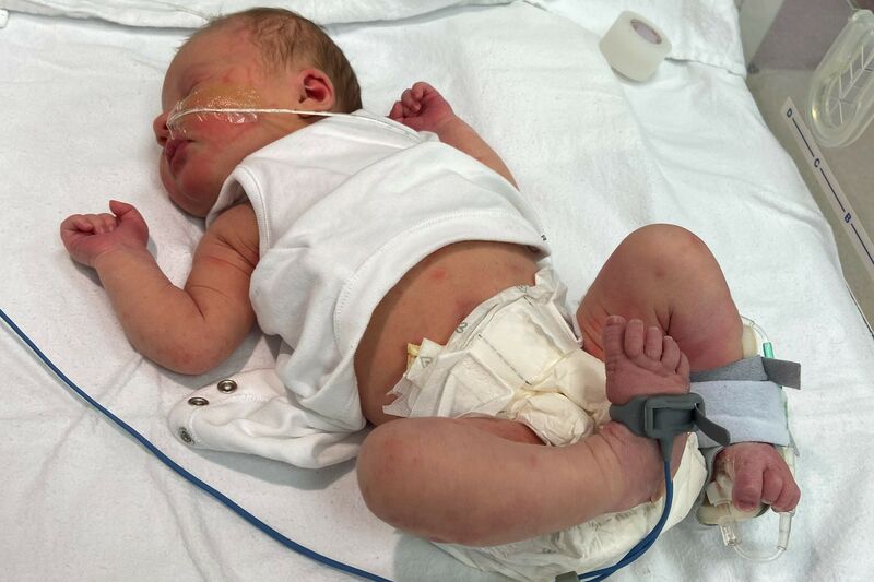 Emily's baby on the unit