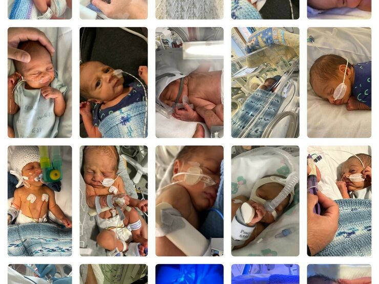 A collage of images of Elleasha's baby