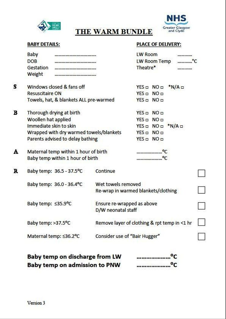 Warm Bundle Checklist