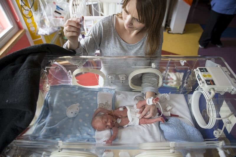Feeding milk through tube