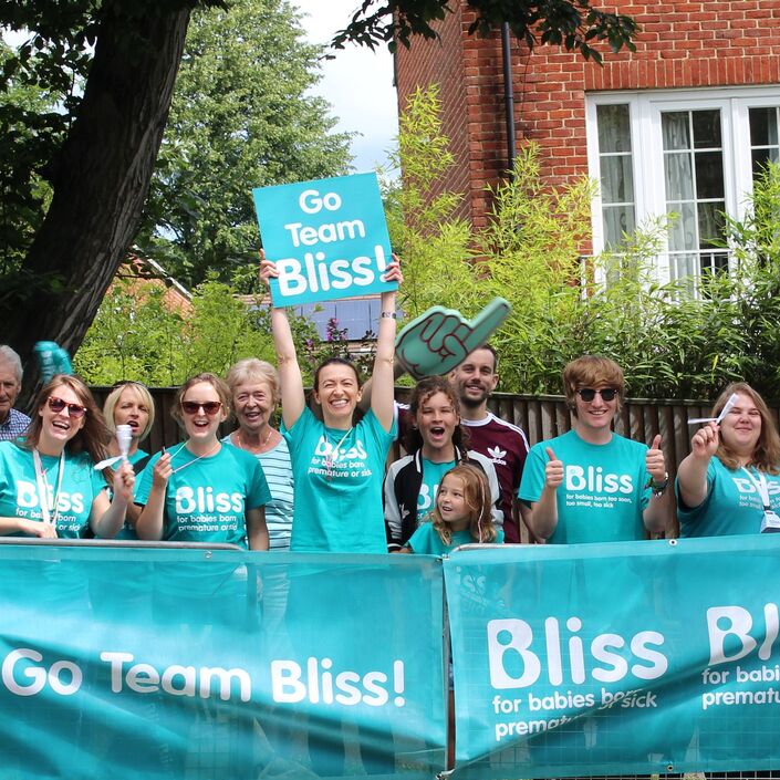 Bliss cheerers at a cheer station