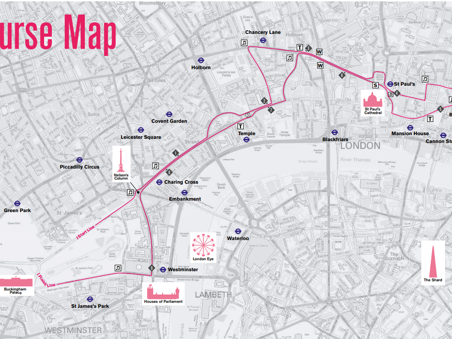 London 10,000 event route map