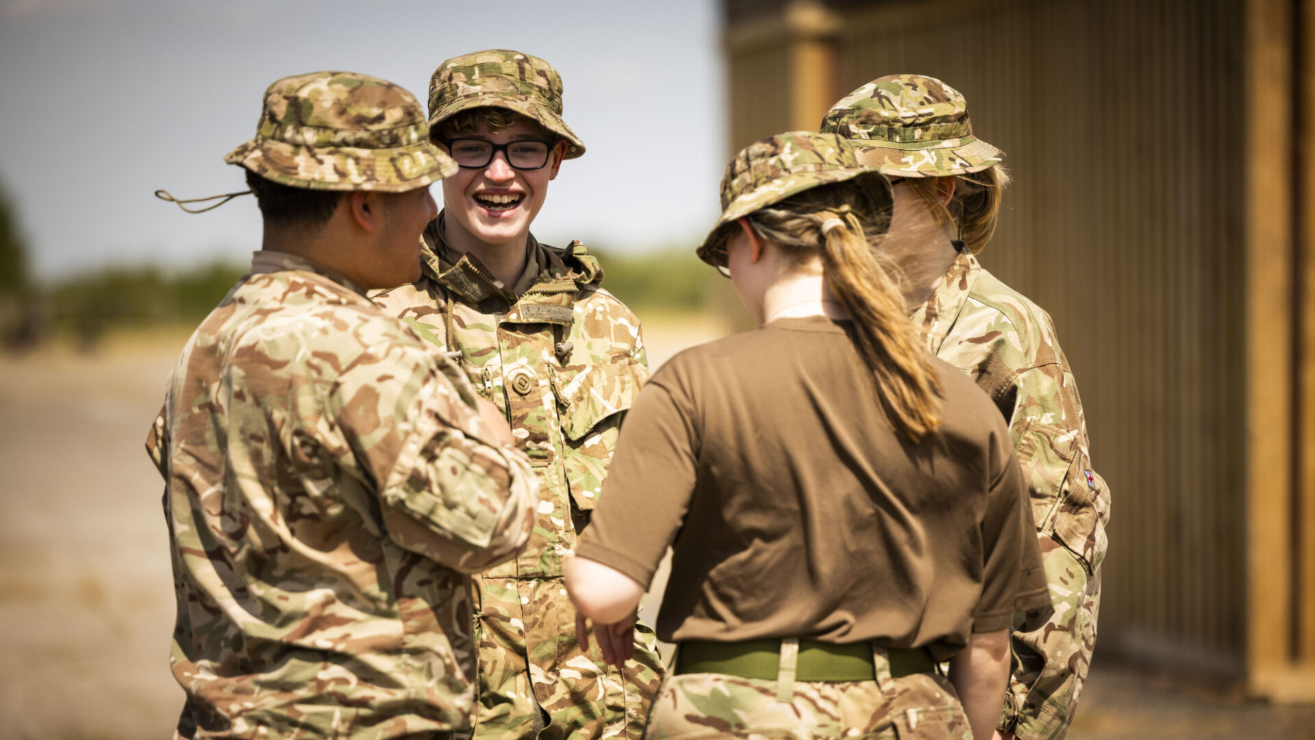 Cadets having a break during Annual Camp activities