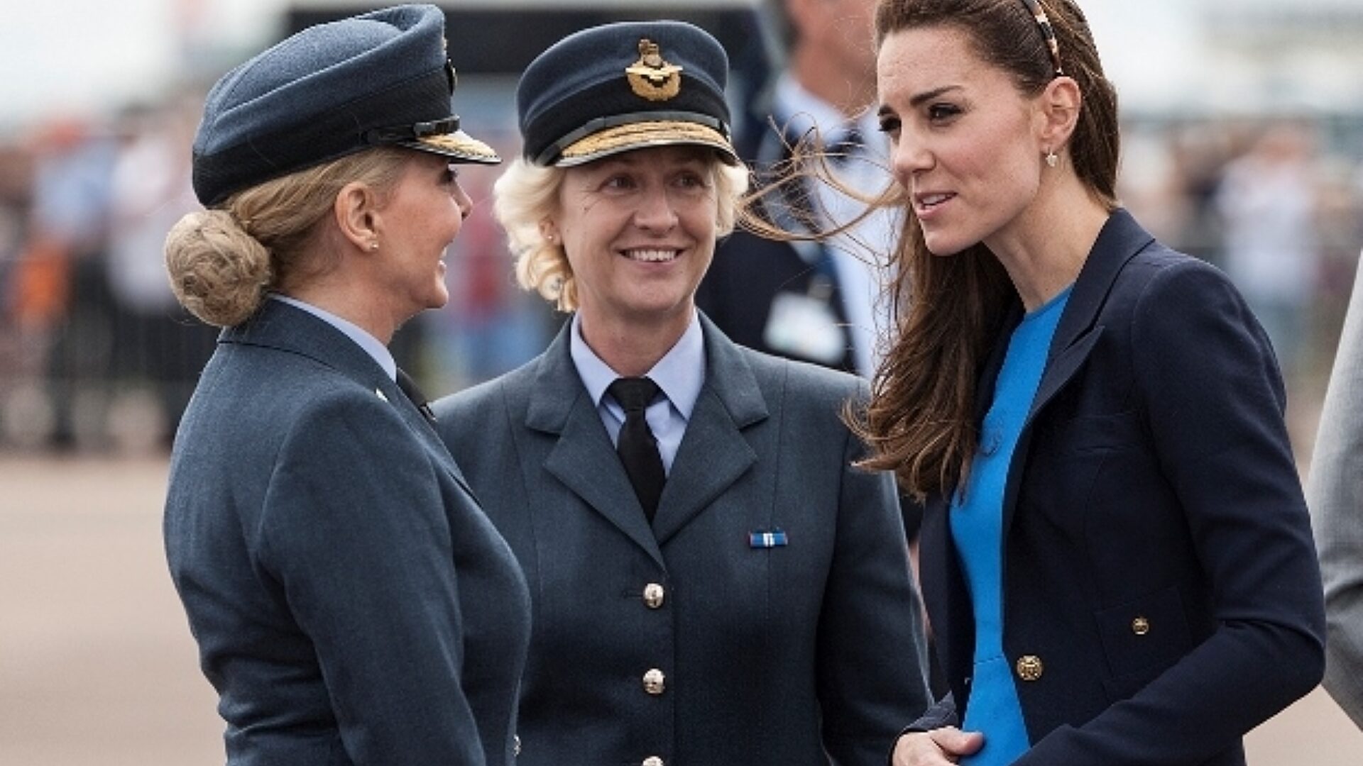 Air Commodore Dawn Mc Cafferty with Honorary Air Commandant the Duchess of Cambridge and Honorary Group Captain Carol Vorderman 1