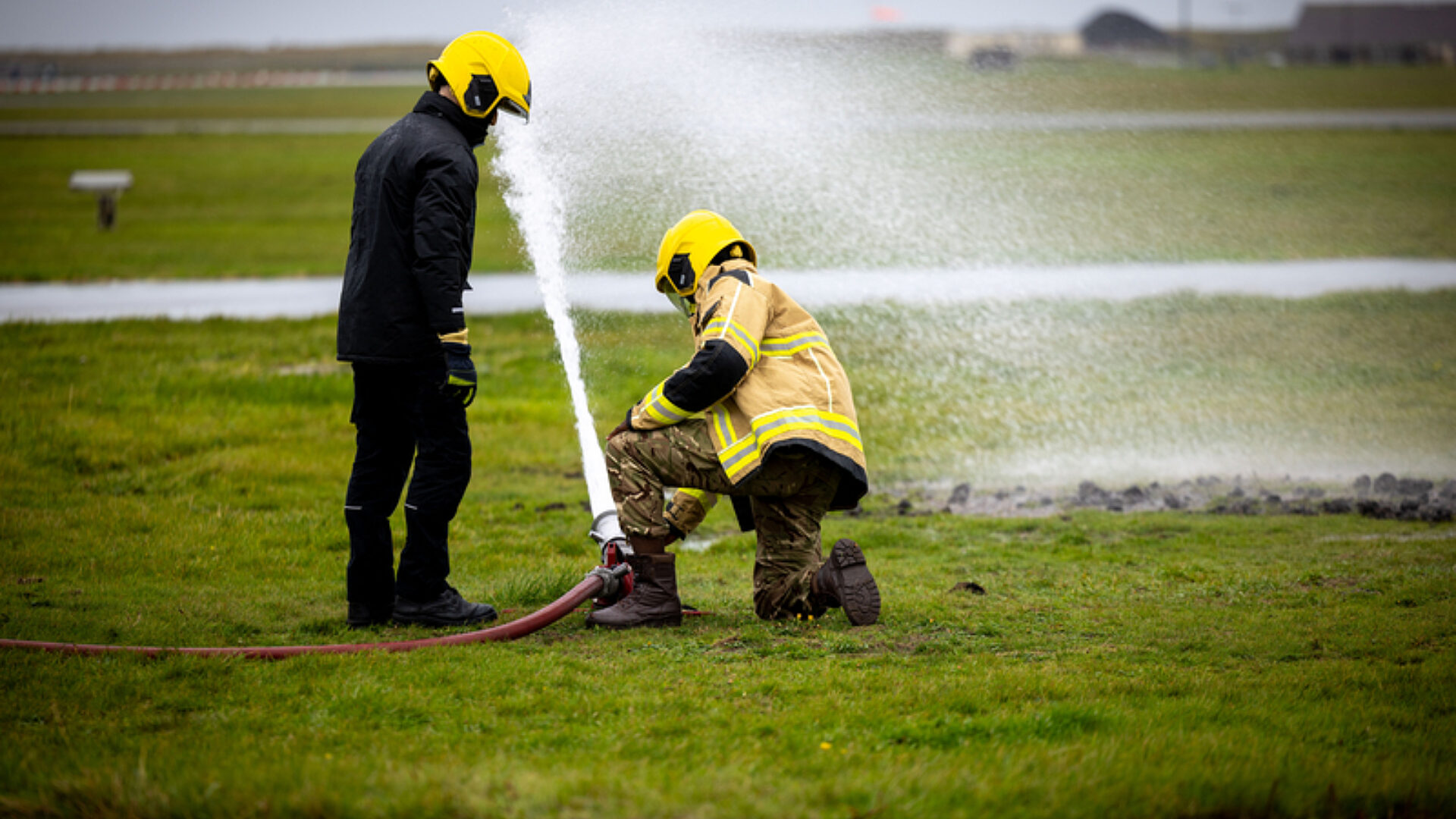 RAF Fire Section giving lessons to cadets