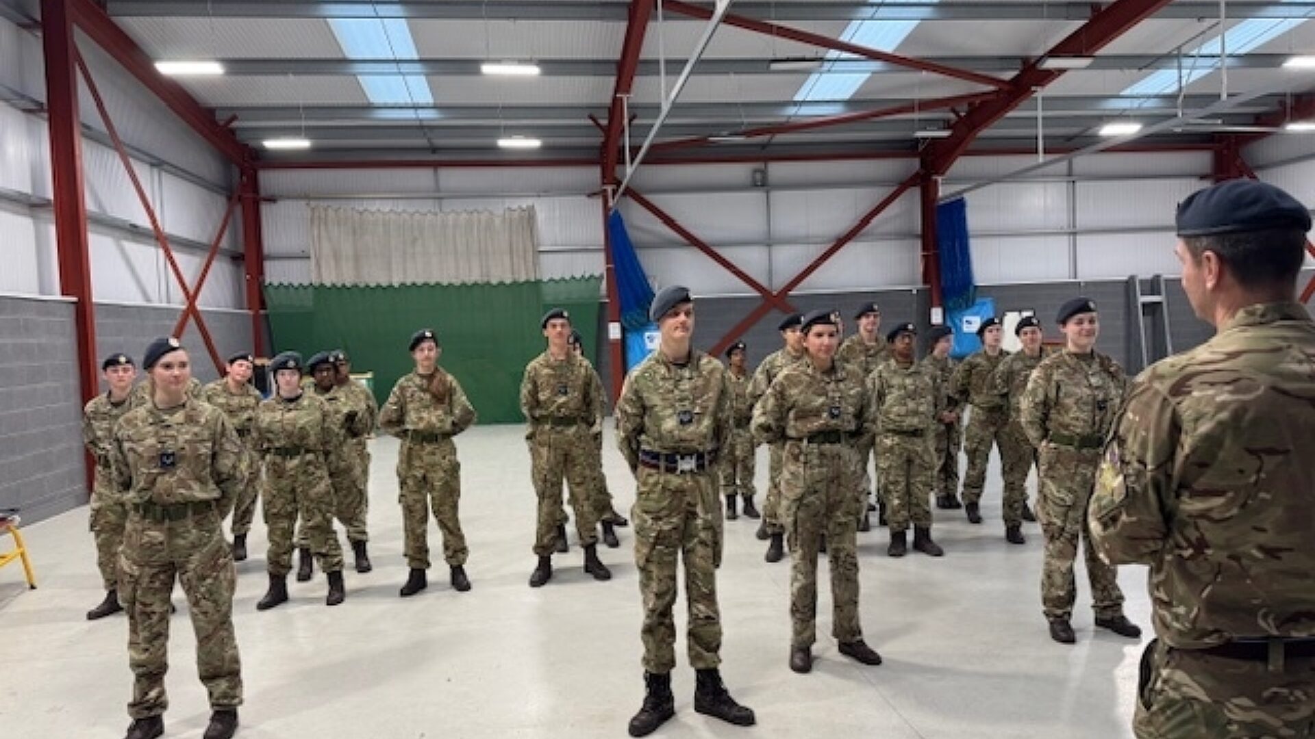 Merchant Taylor Cadets standing for drill practice