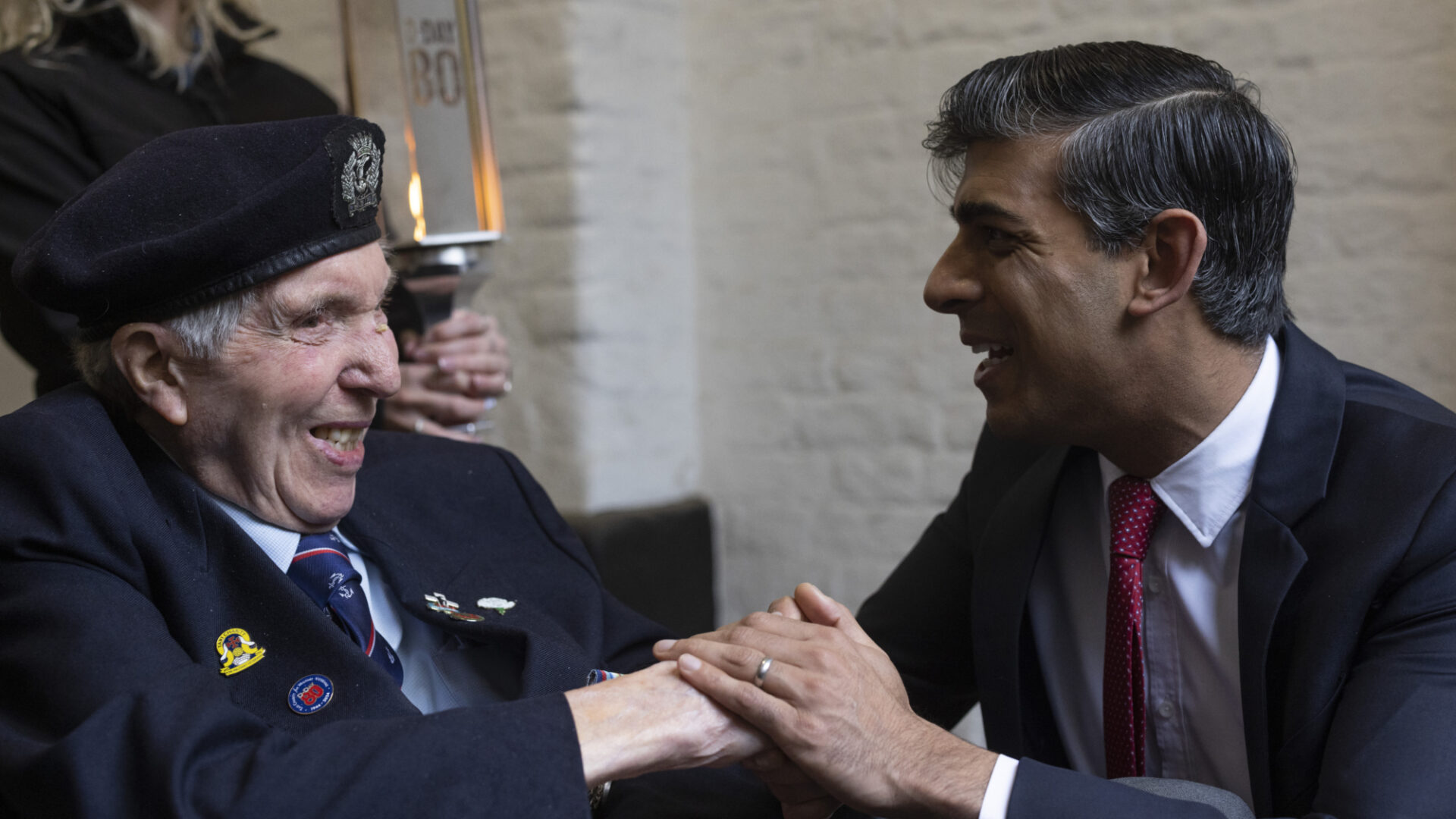 Prime Minister Rishi Sunak seen here with D Day veteran