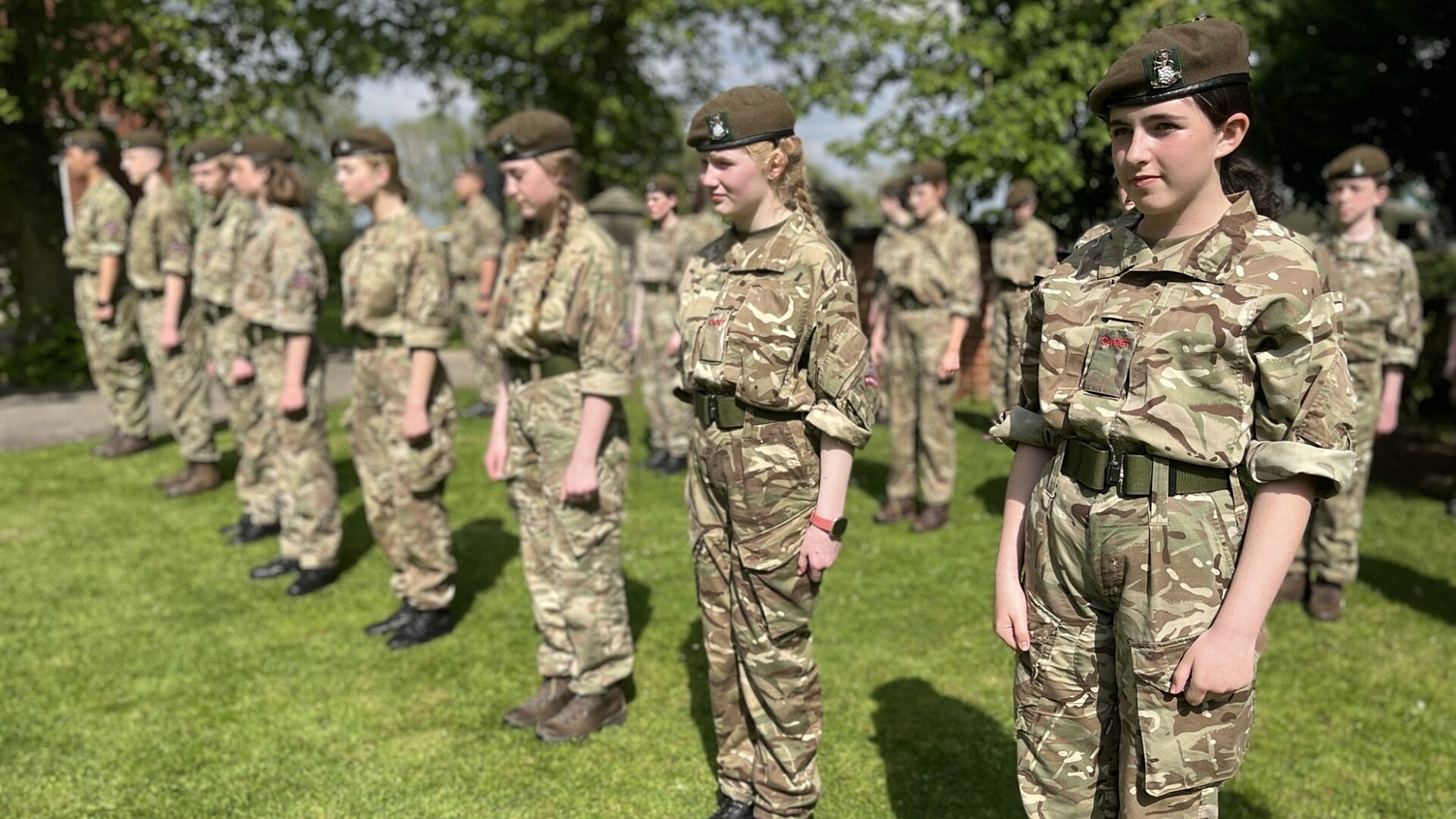 Cadets line up for Rebadging Parade