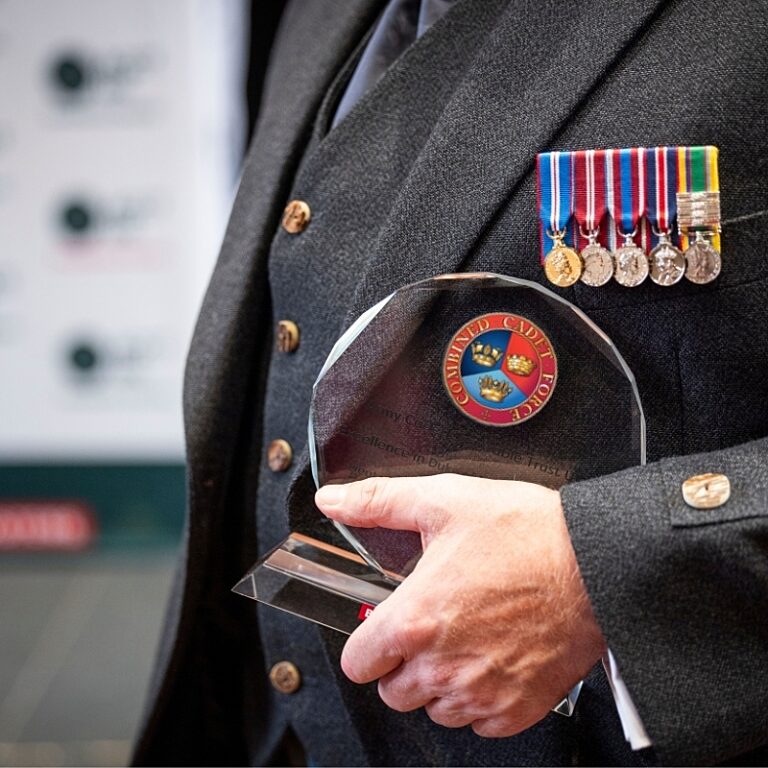 Man holding CCFA award