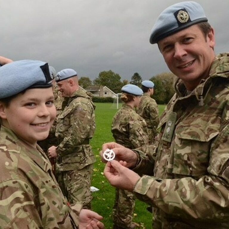 Cdt Smith receiving Cap Badge 1