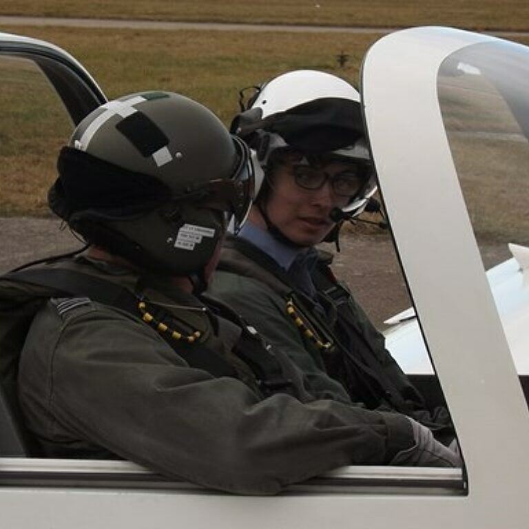Connor in the aircraft chatting with the pilot small 1