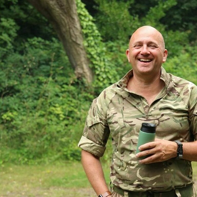 Happy Adult Volunteer in uniform