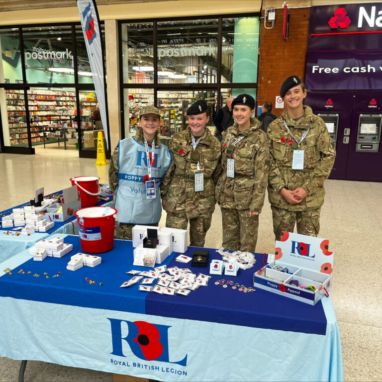 Royal Russell cadets volunteering for RBL at London Victoria Station