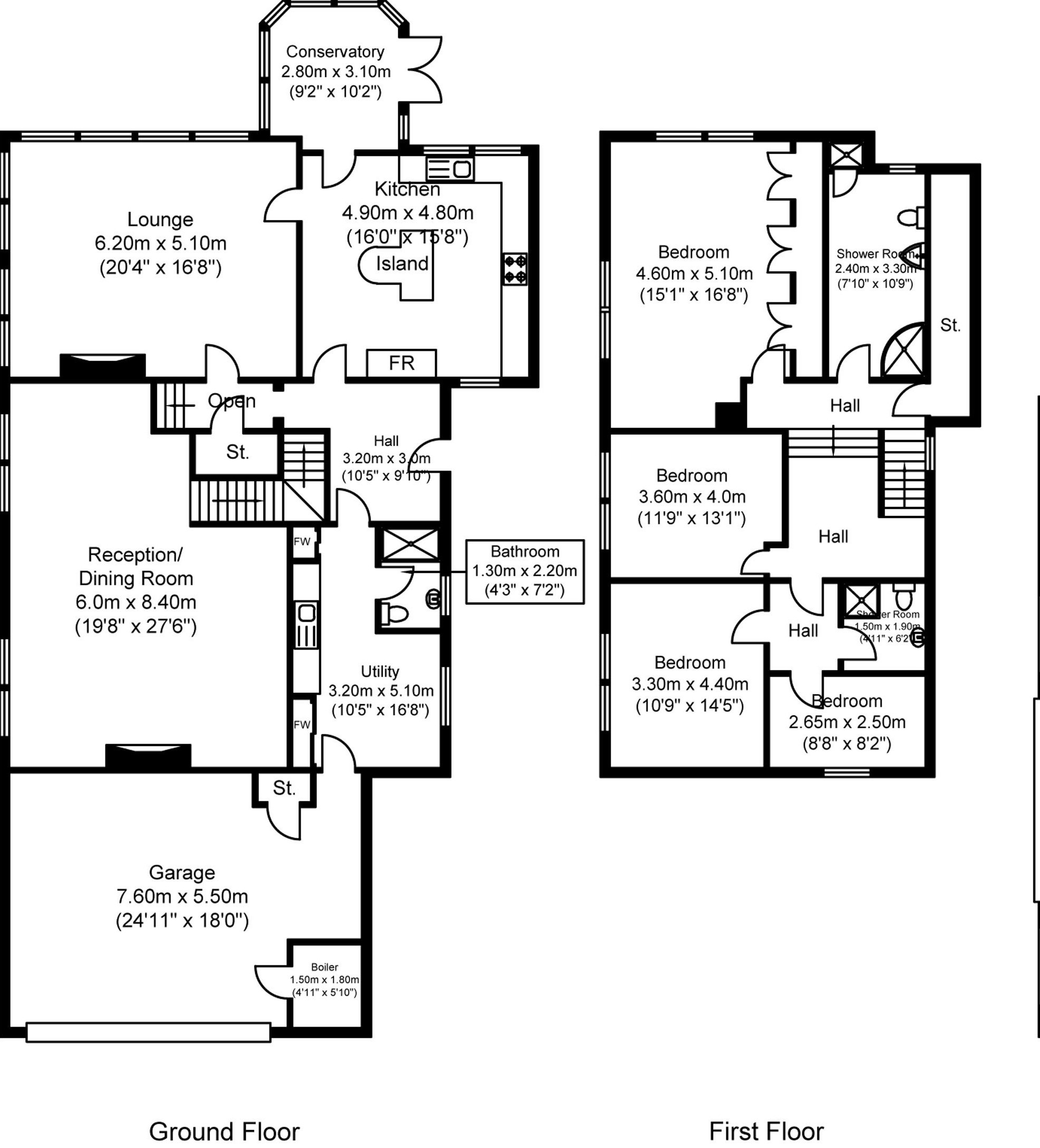 4 bedroom detached house For Sale in Halifax - Floorplan 1