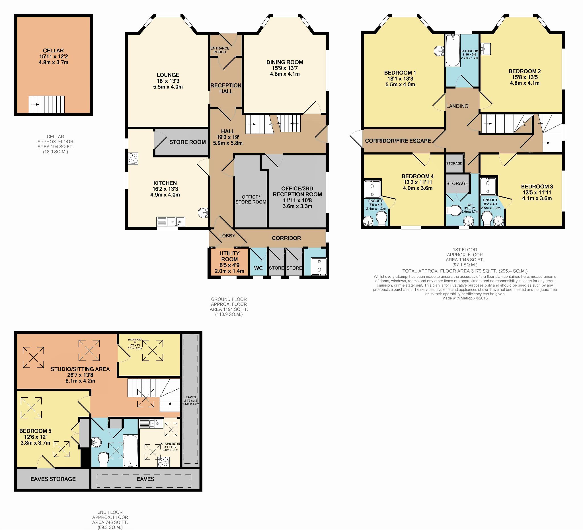 6 bedroom detached house For Sale in Hebden Bridge - Floorplan 1