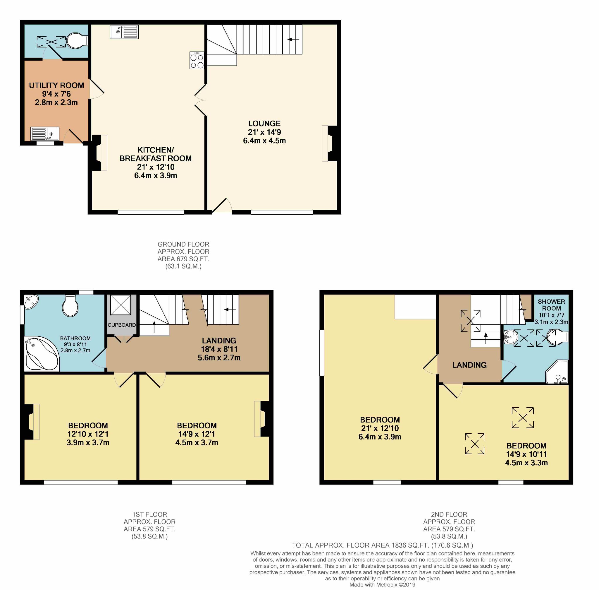 4 bedroom semi-detached house SSTC in Halifax - Floorplan 1
