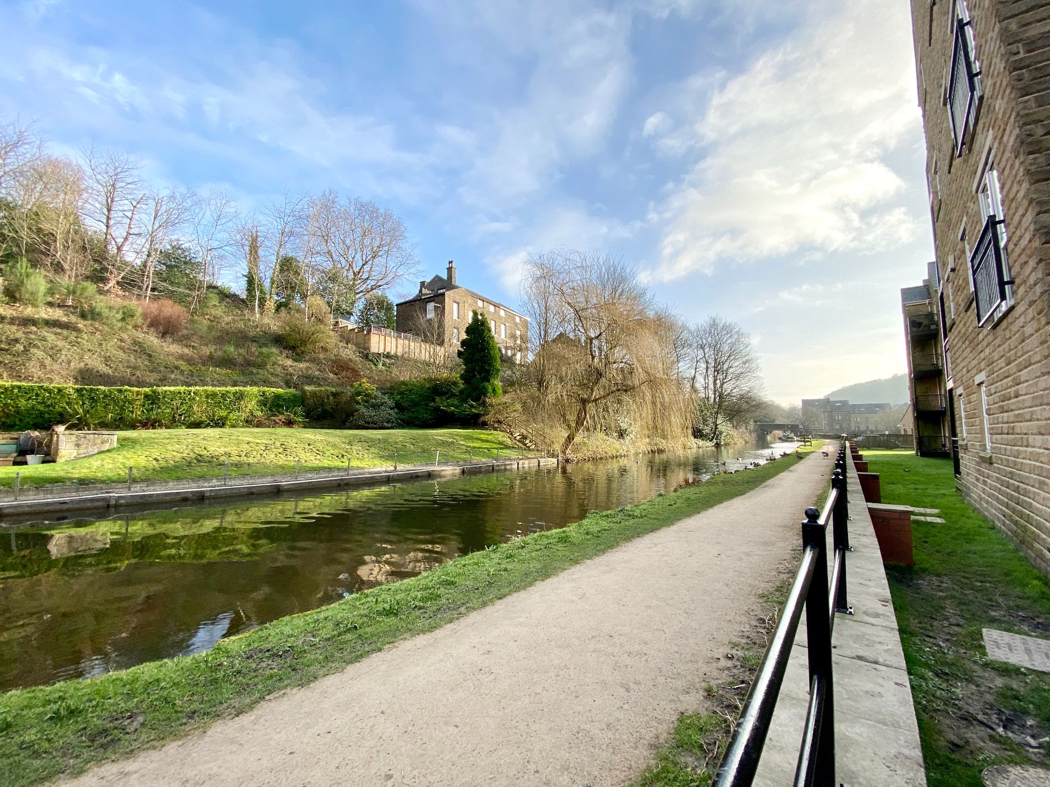 3 bedroom penthouse flat/apartment Let Agreed in Mytholmroyd - View to canal (not from apt)