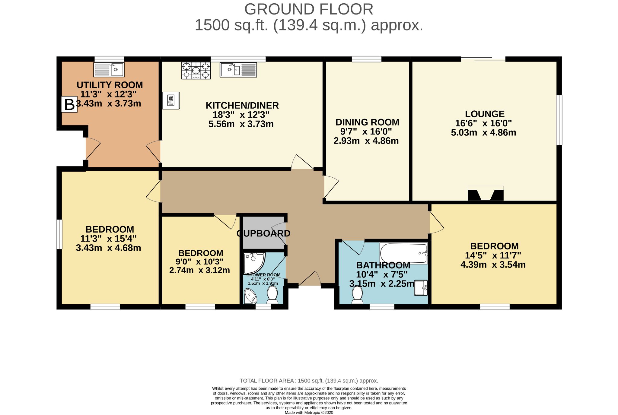 3 bedroom detached bungalow SSTC in Halifax - Floorplan 1
