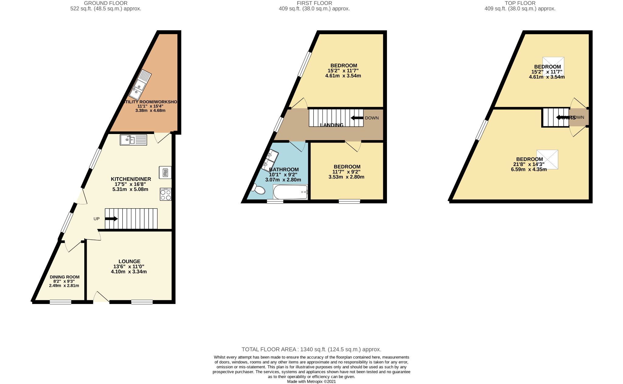 4 bedroom end terraced house For Sale in Hebden Bridge - Floorplan 1