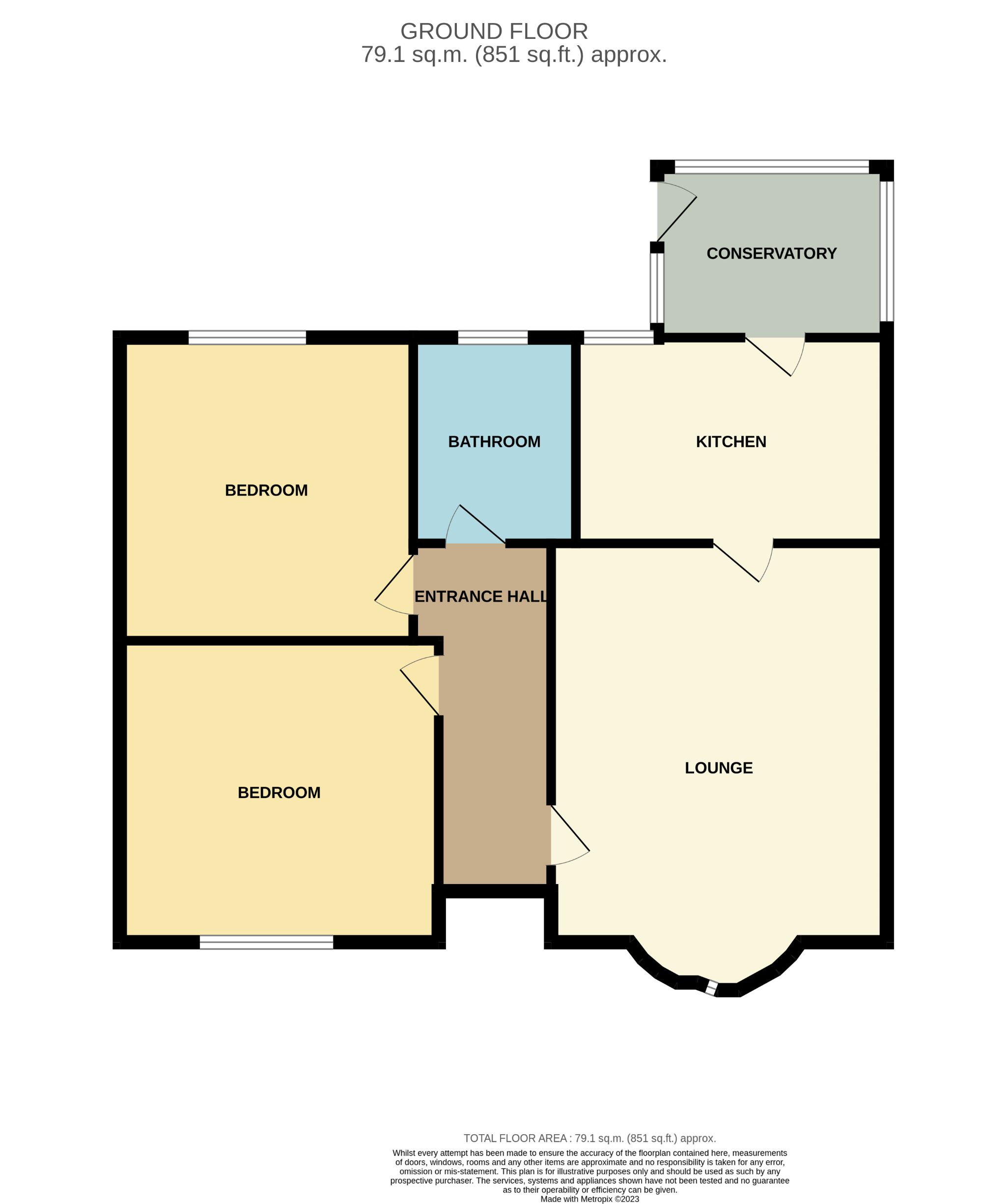 2 bedroom detached bungalow For Sale in Stockport - Floorplan 1.