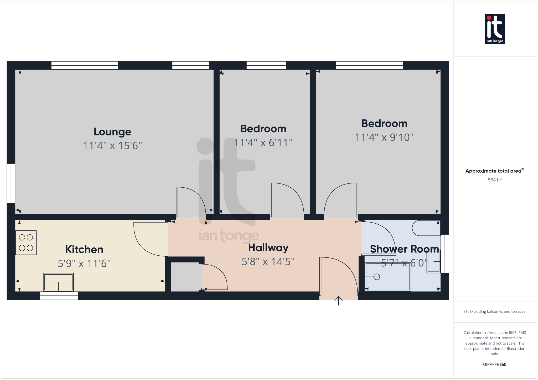 2 bedroom ground floor flat/apartment To Let in Manchester - Floorplan 1.