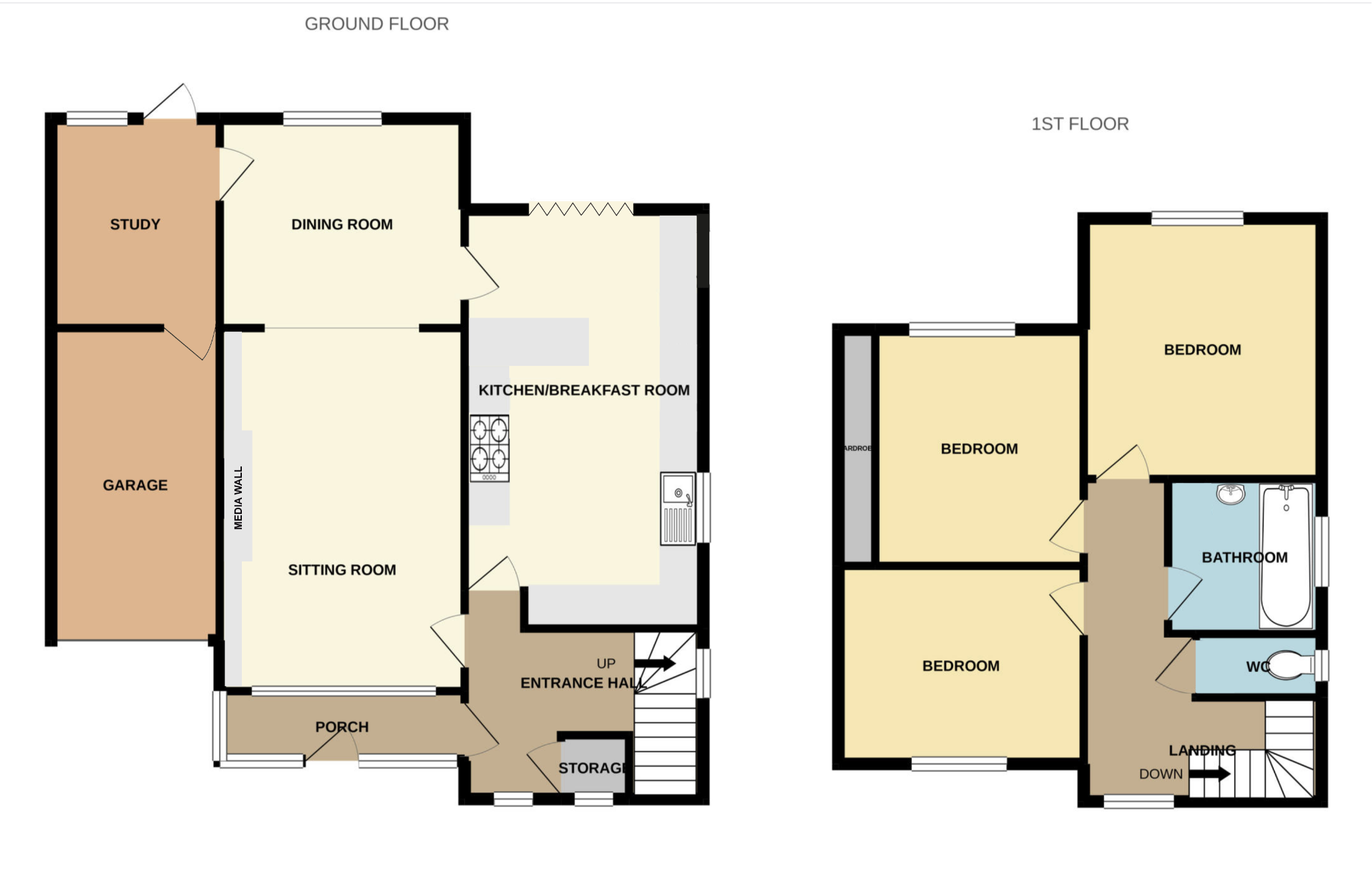 3 bedroom link detached house For Sale in Stockport - Floorplan 1.