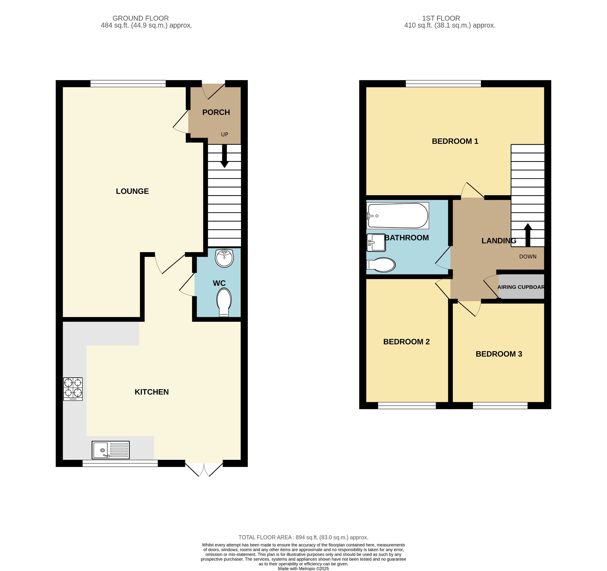 3 bedroom mid terraced house For Sale in Wigan - Floorplan 1.
