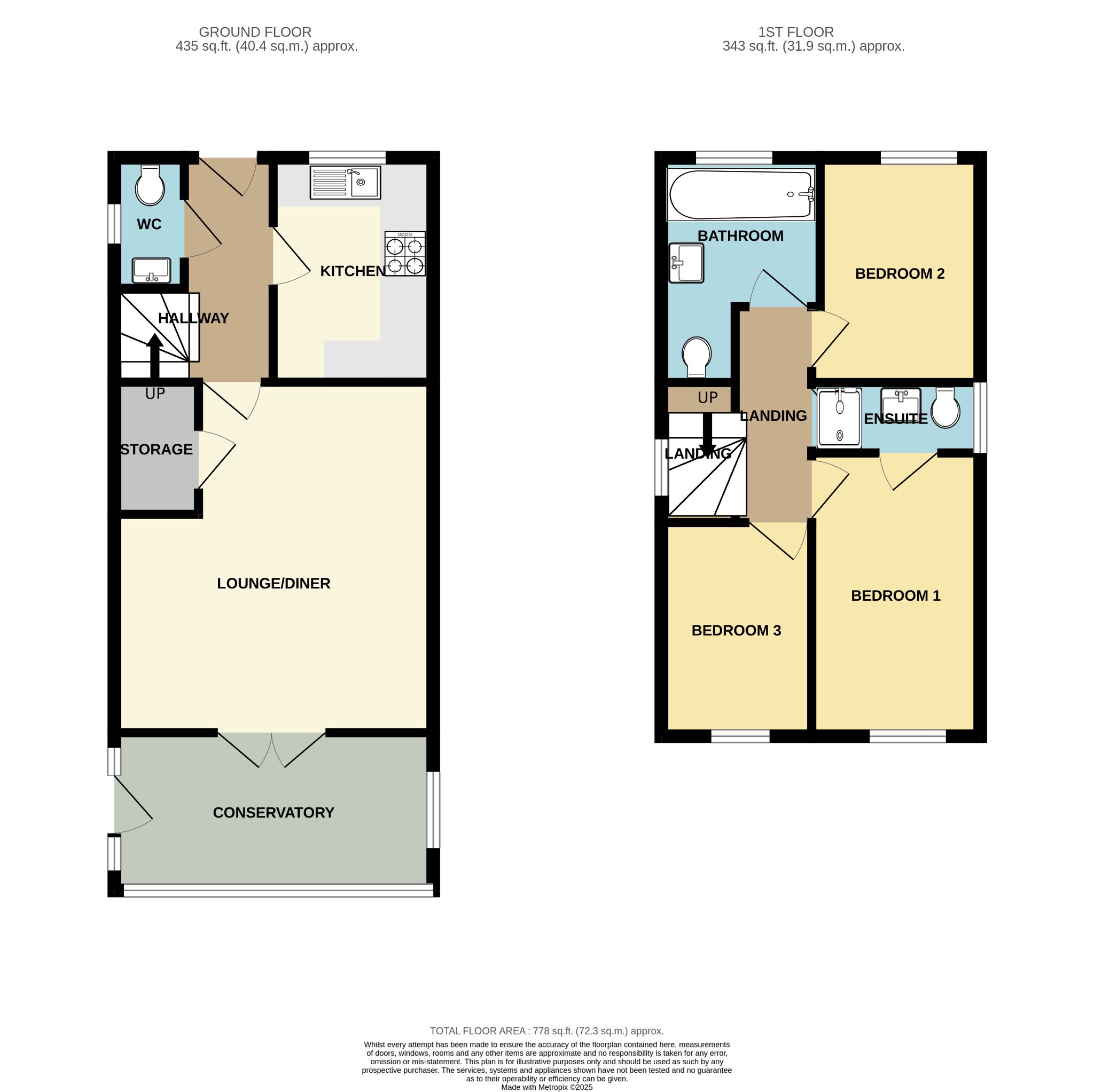 3 bedroom semi-detached house For Sale in Wigan - Floorplan 1.
