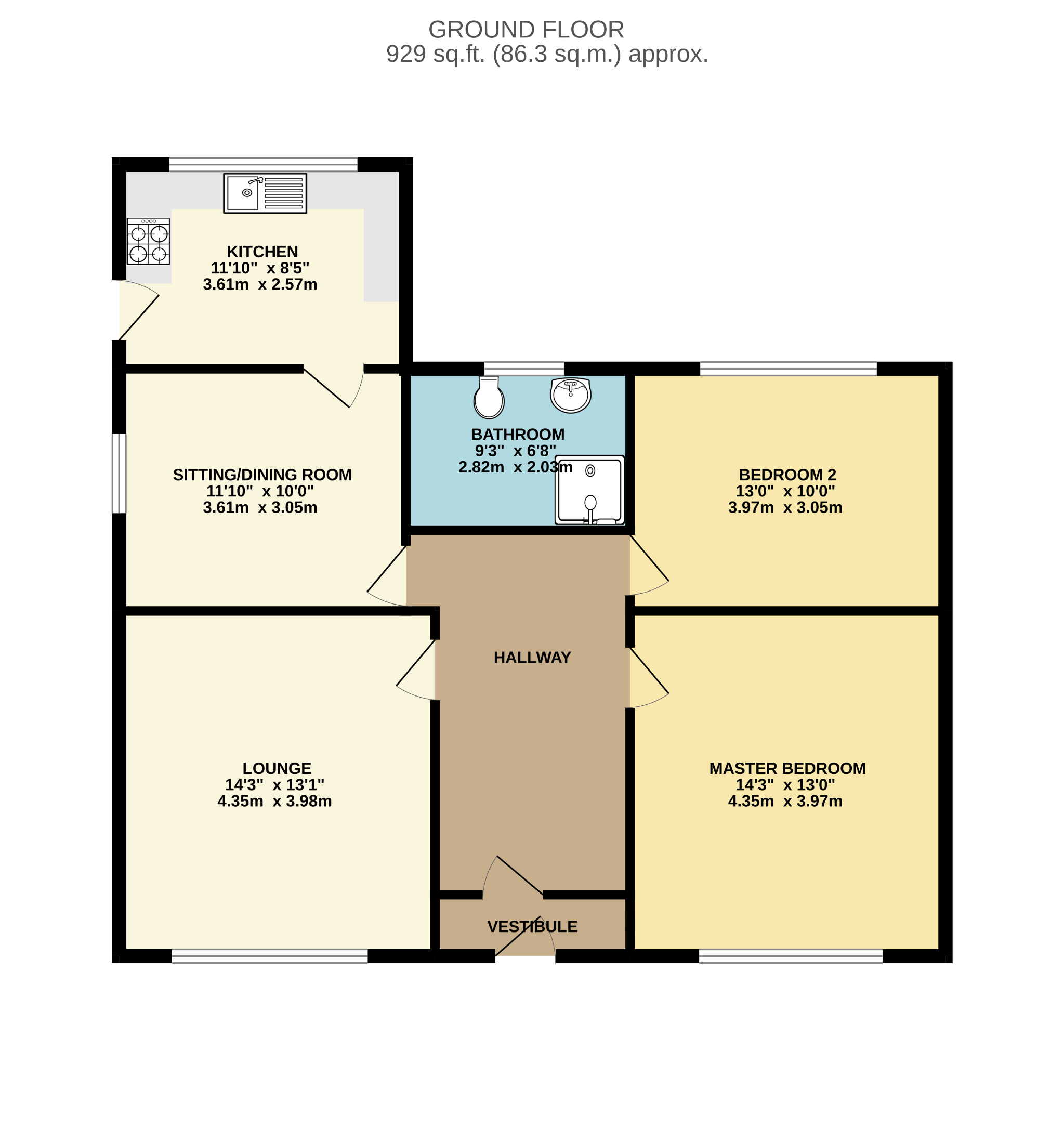 2 bedroom detached bungalow For Sale in Wigan - Floorplan 1.