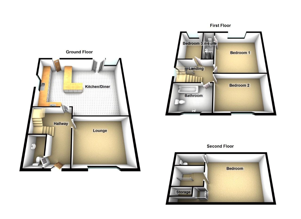 3 bedroom undefined house For Sale in Doncaster - Floorplan 1.