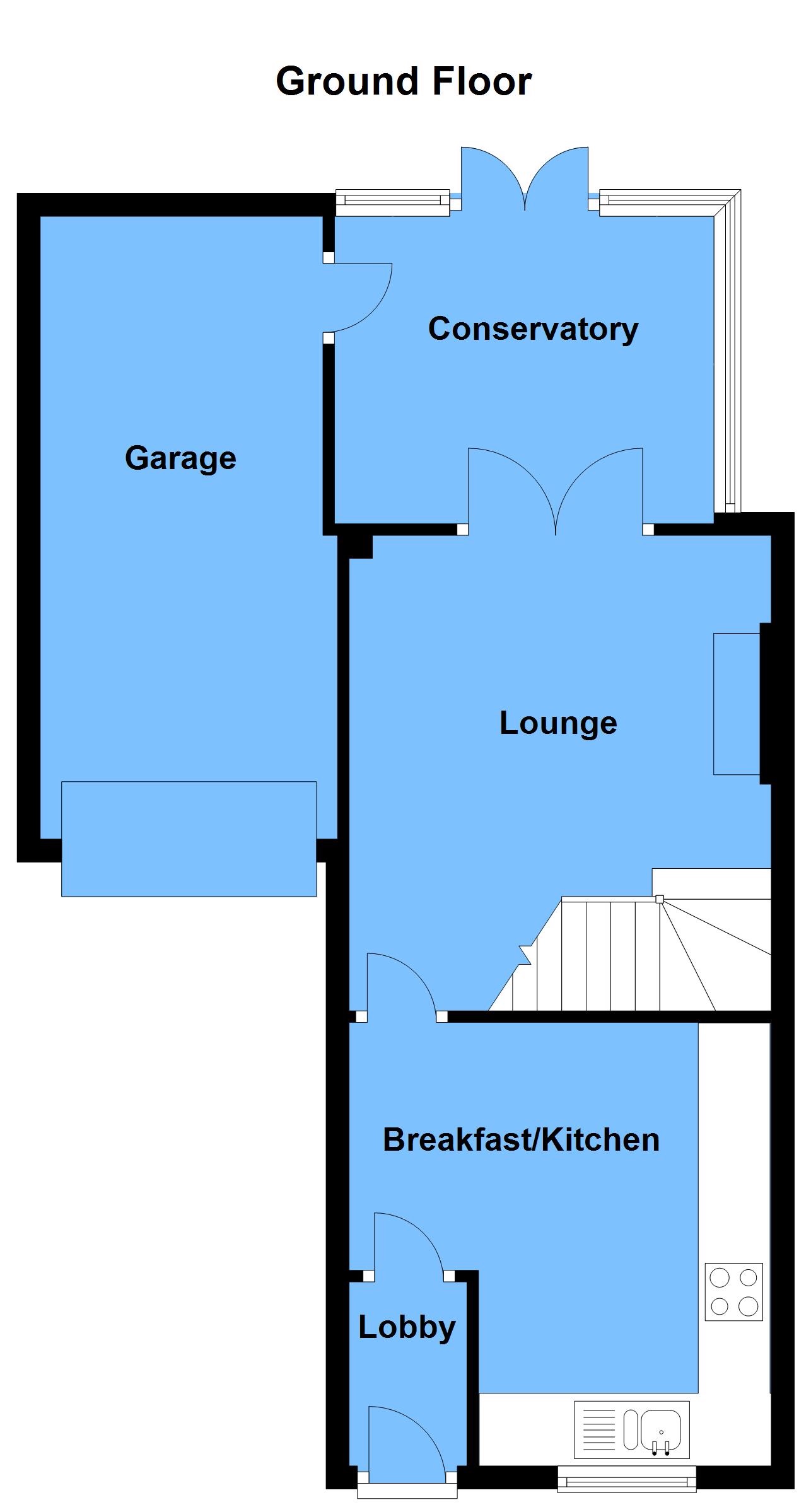 2 bedroom end terraced house SSTC in Bidford-on-avon, Alcester - Ground Floor Plan