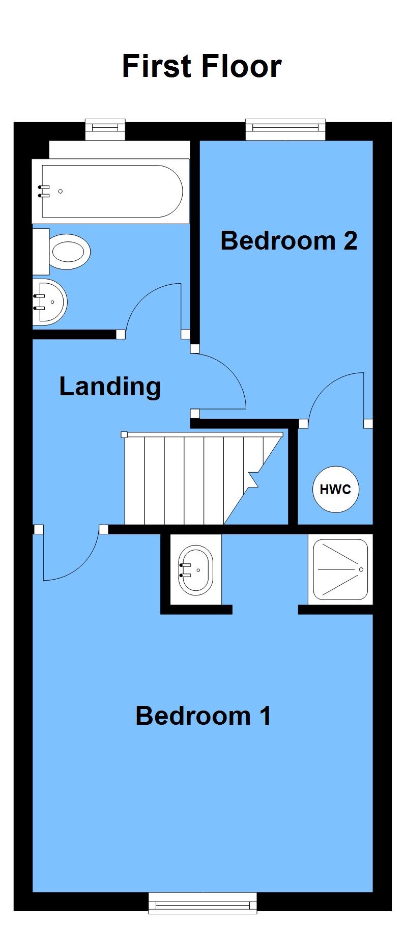2 bedroom end terraced house SSTC in Bidford-on-avon, Alcester - First Floor Plan