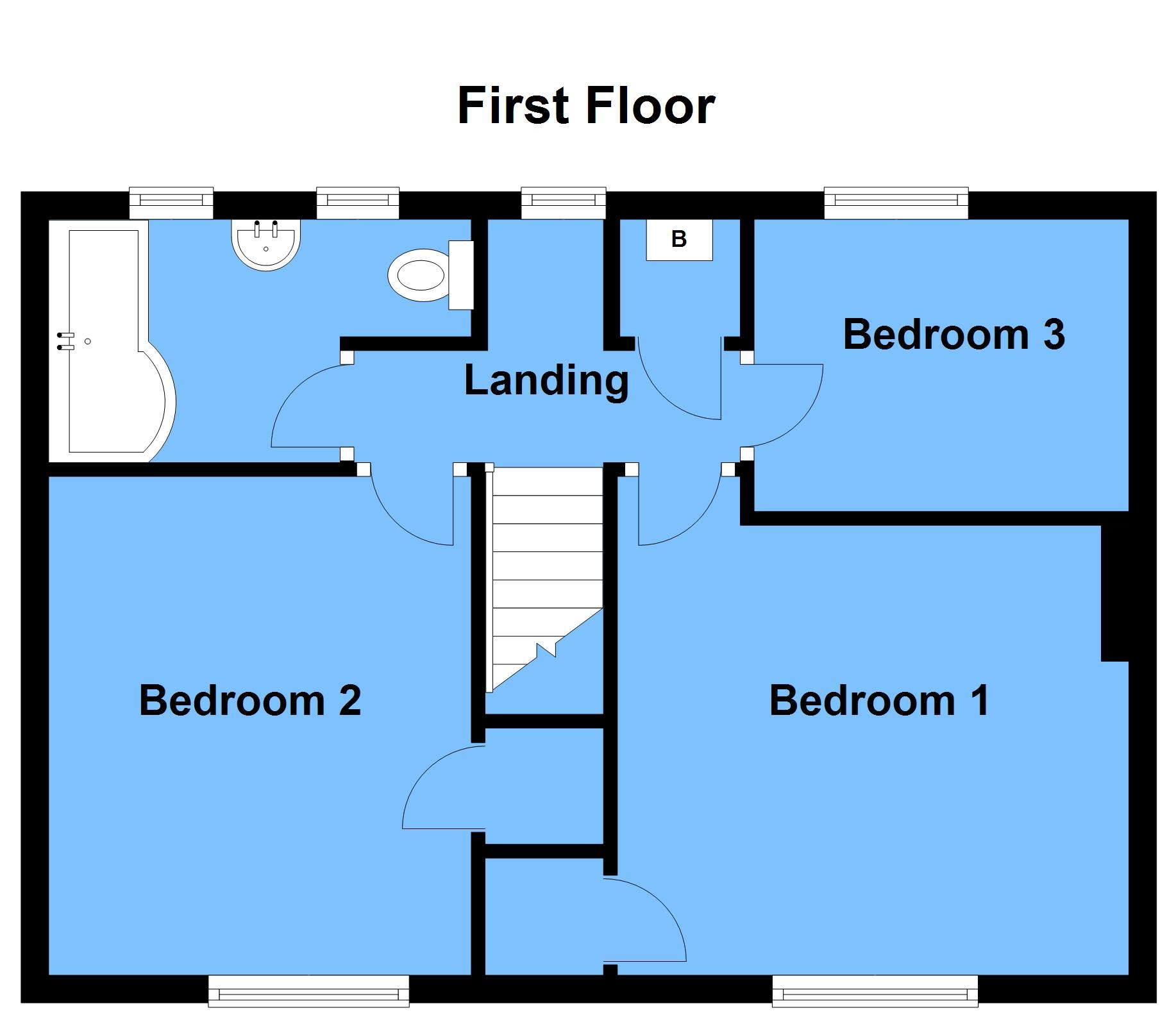 3 bedroom mid terraced house SSTC Alcester - First Floor