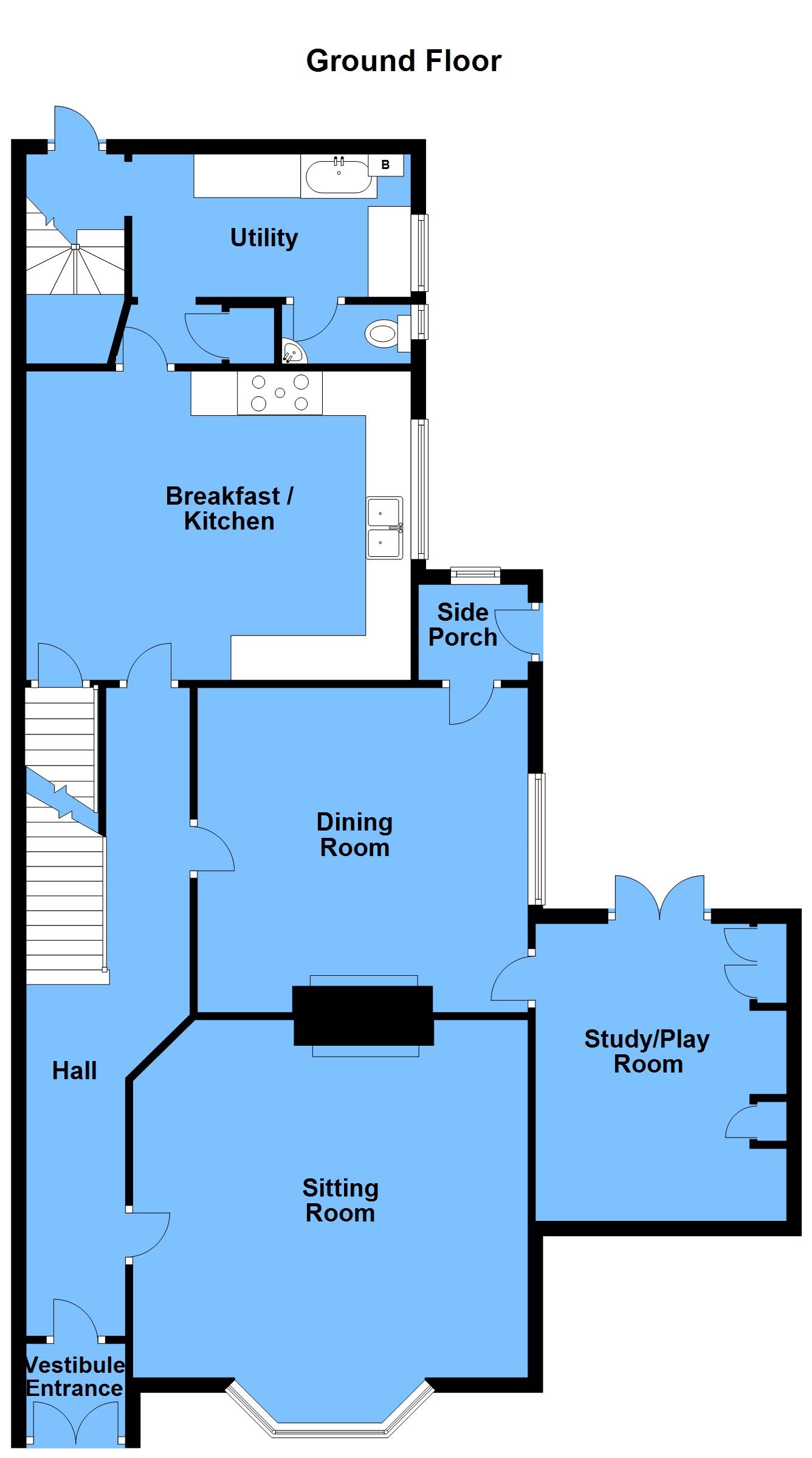 6 bedroom semi-detached house For Sale Alcester - Ground Floor