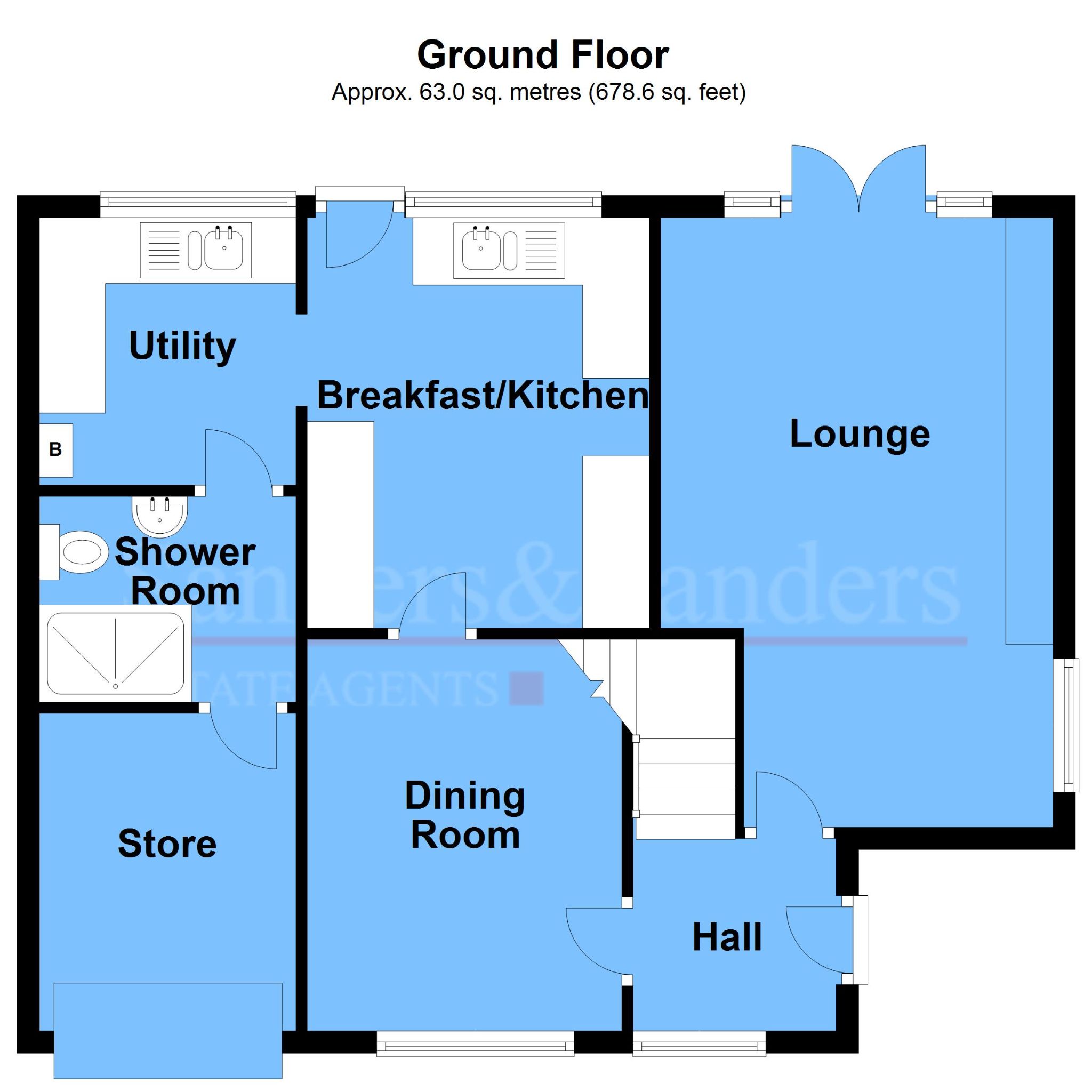 3 bedroom detached house SSTC in 59 Evesham Street, Alcester - Ground Floor Plan
