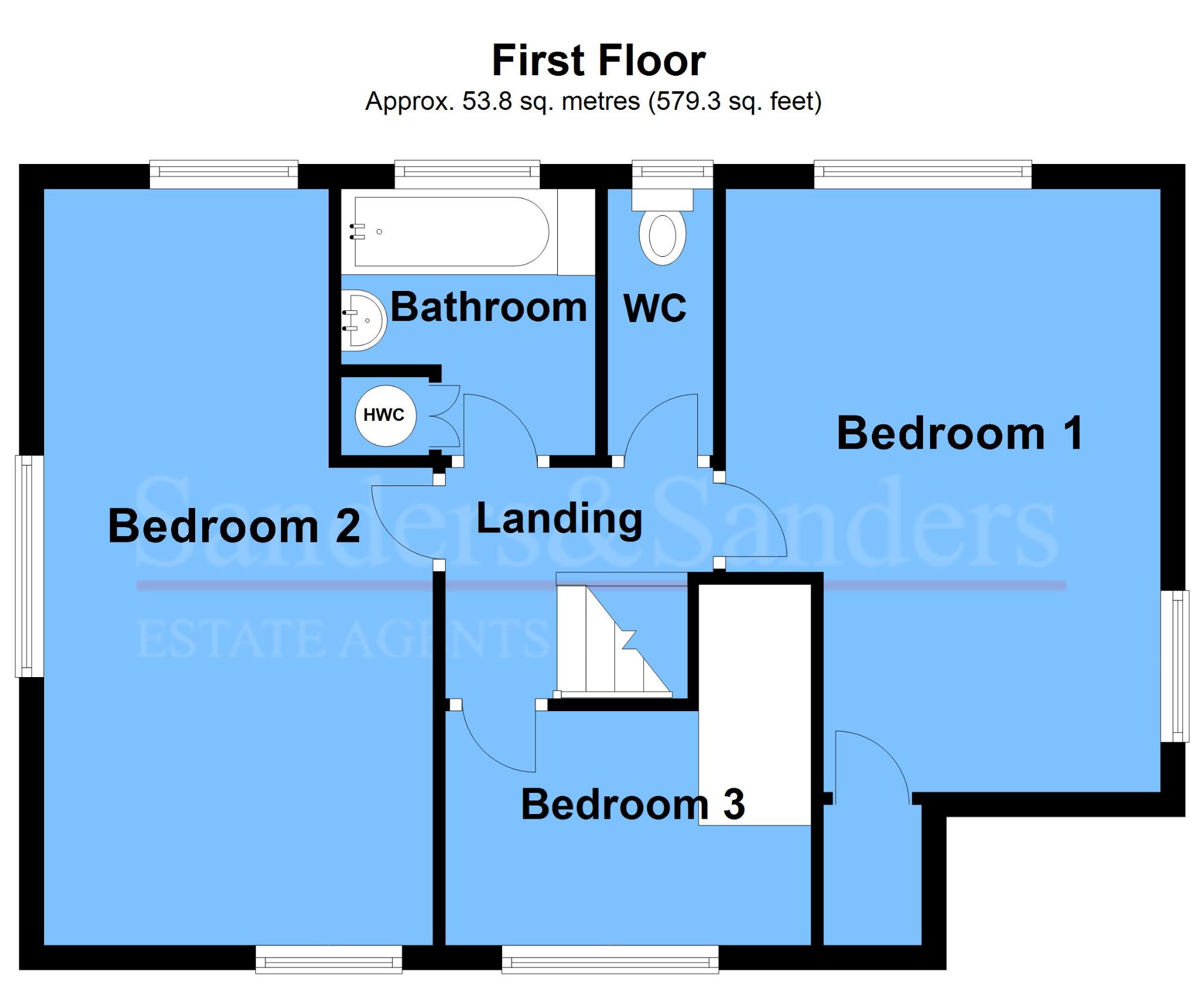 3 bedroom detached house SSTC in 59 Evesham Street, Alcester - First Floor Plan