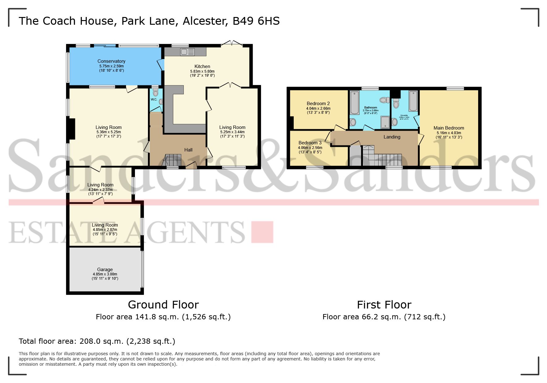 3 bedroom semi-detached house For Sale in Great Alne, Alcester - Floor plan