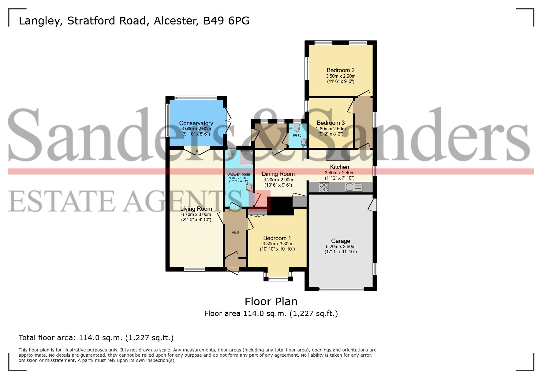 3 bedroom detached bungalow For Sale in Oversley Green, Alcester - Floor Plans